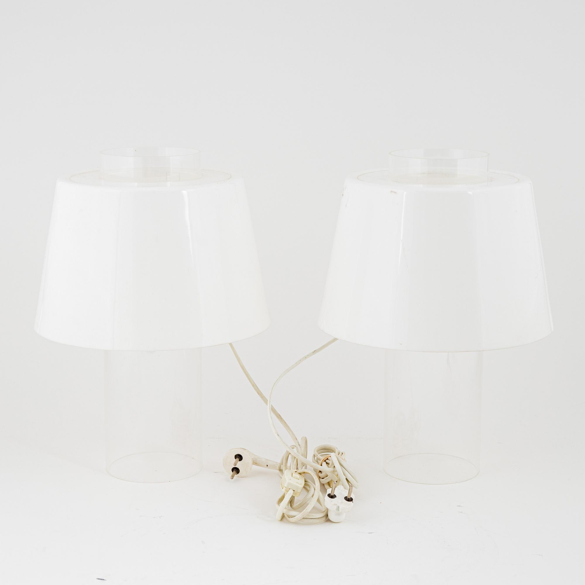 Yki Nummi, a pair of 'Modern Art' table lights, Orno, Finland.