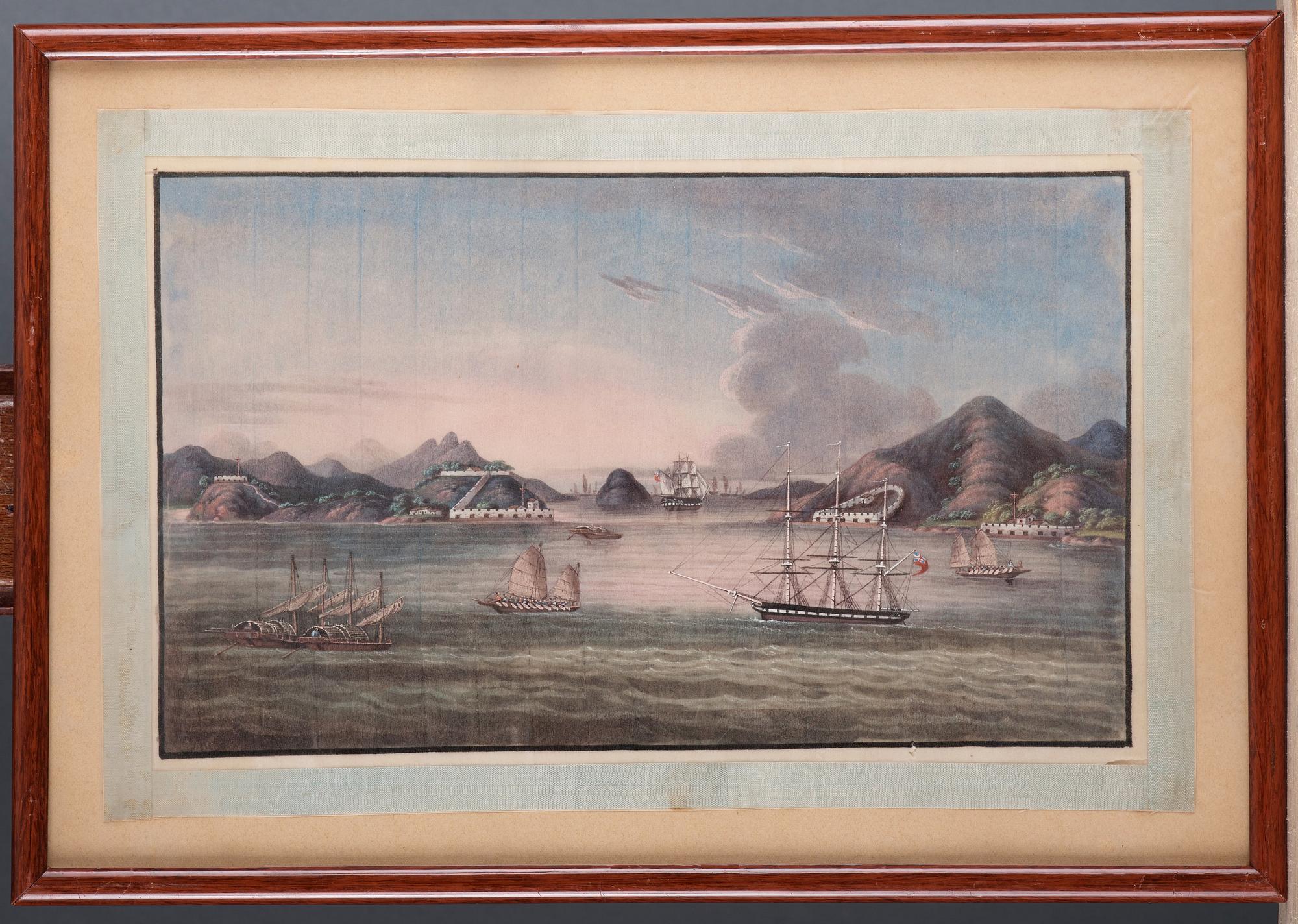 OKÄND KONSTNÄR, fyra stycken, akvarell på rispapper. Qingdynastin, omkring 1800.