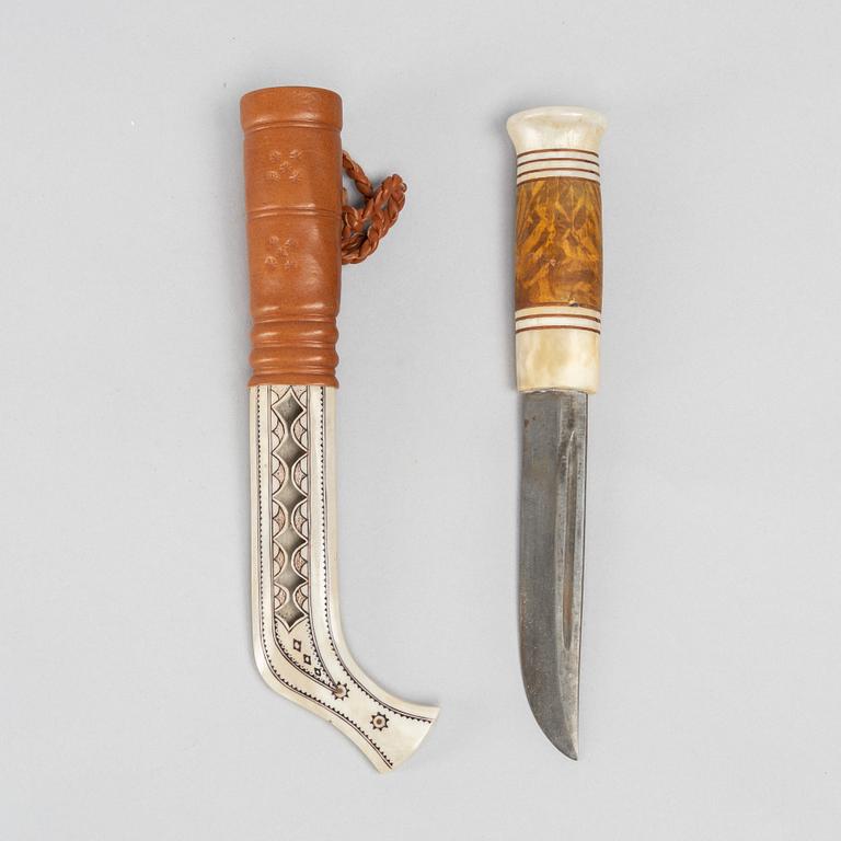 Ingvar Svonni, a reindeer antler knife, signed.