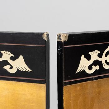 Vikskärmar, ett par, Kina, 1900-talets andra hälft.