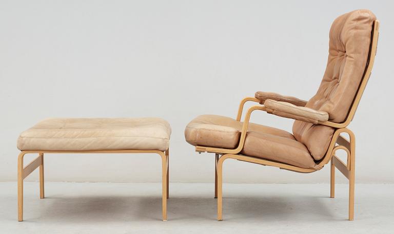 FÅTÖLJ samt FOTPALL, "Ingrid", Bruno Mathsson, Dux.