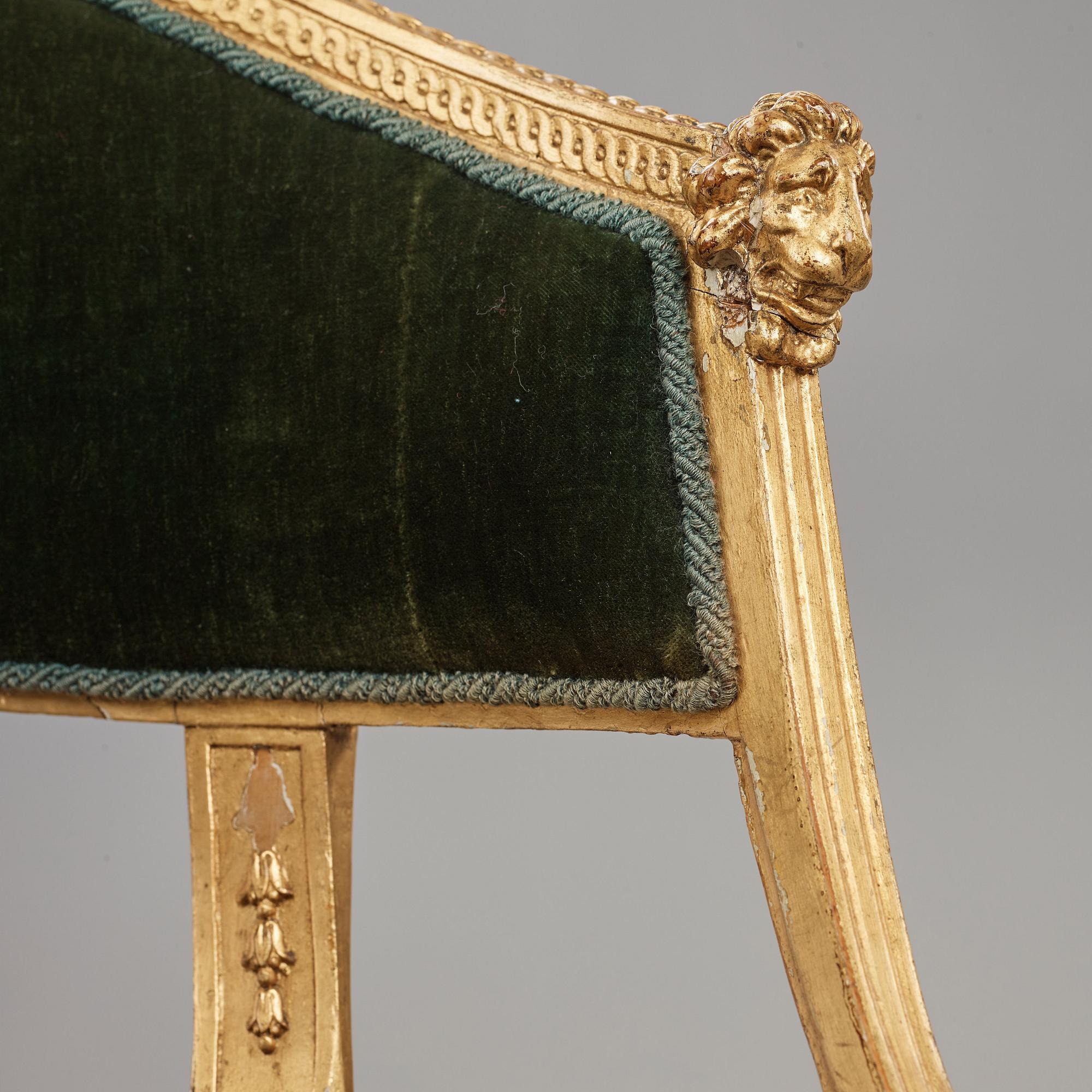 A pair of late Gustavian armchairs by Ephraim Ståhl (master in Stockholm 1794-1820).