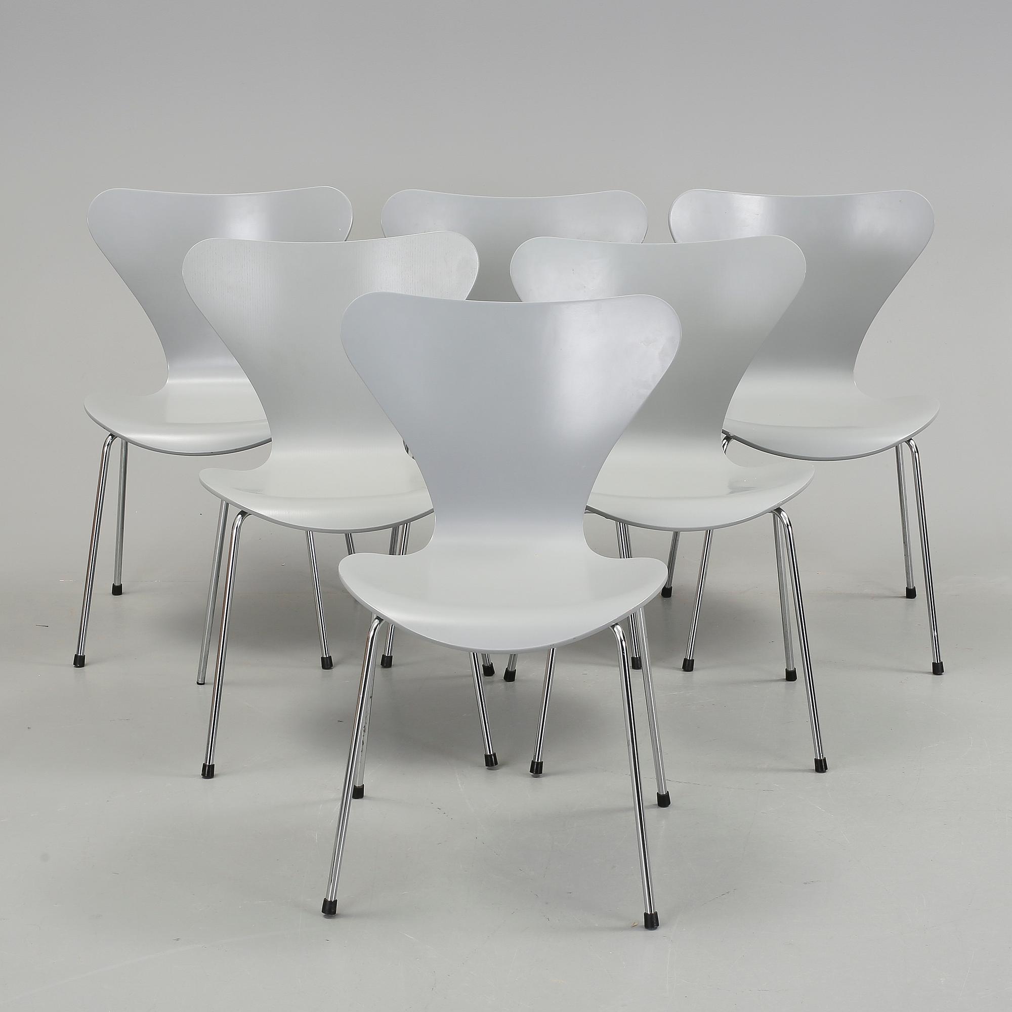 STOLAR, 6 st, "Sjuan", Arne Jacobsen, Fritz Hansen.