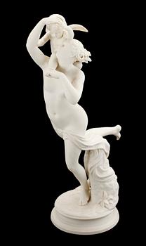 FIGUR, parian, "Venus med Amor", Gustafsberg 1898.