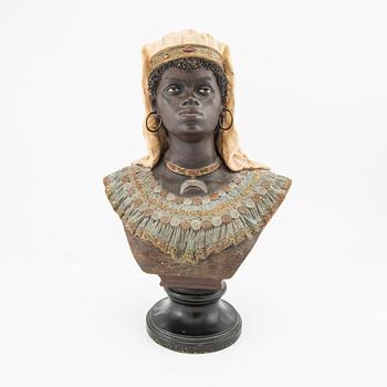 Figurine around 1900 painted terracotta.