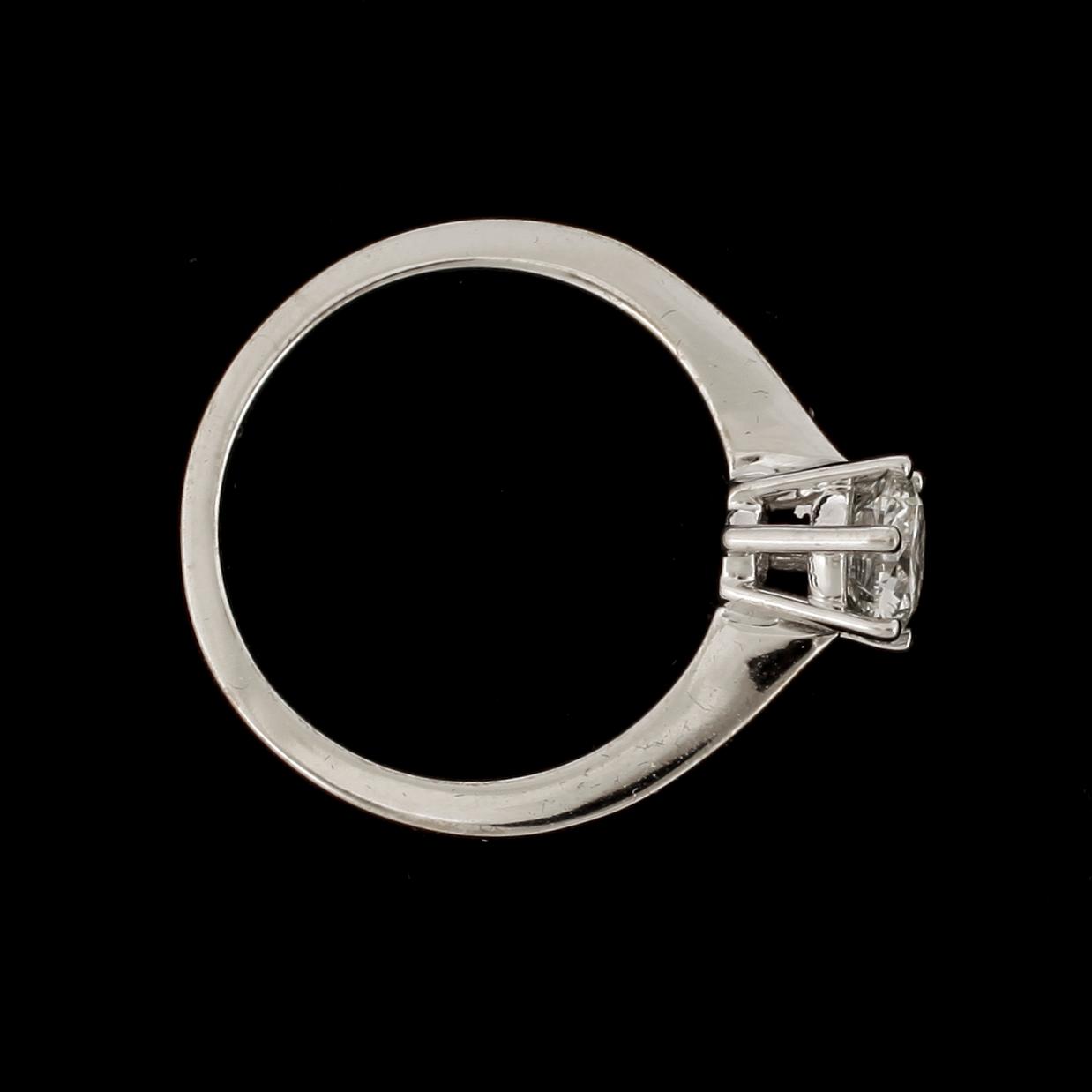 RING, 18k vitguld med briljantslipad diamant ca1,20ct, enligt certifikat. Vikt 7g.