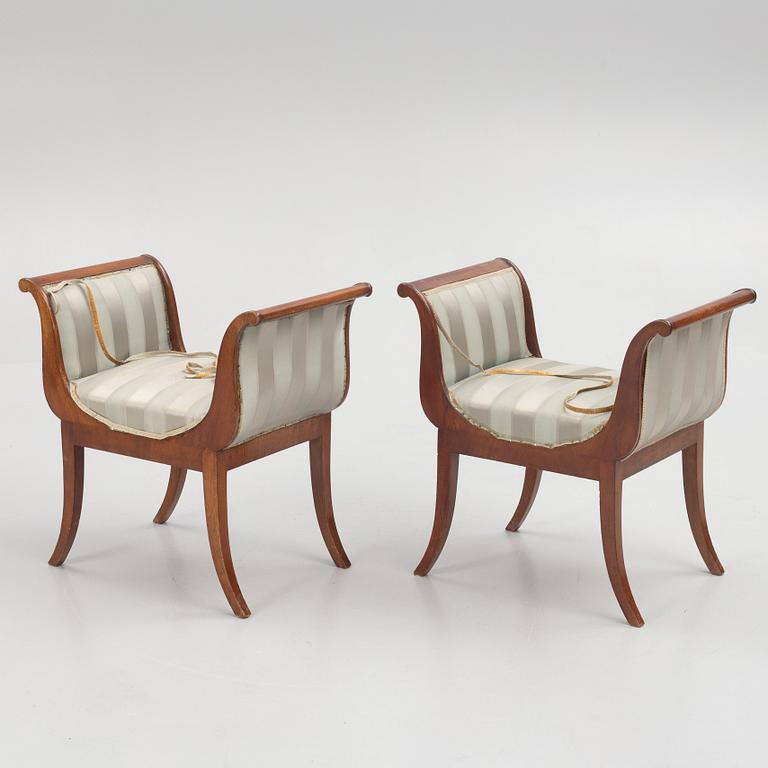 A pair of Empire stools, first half of the 19th Century.