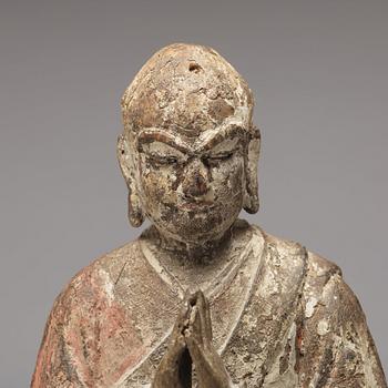 A Japanese sculpture of Luohan, 19th Century or older.