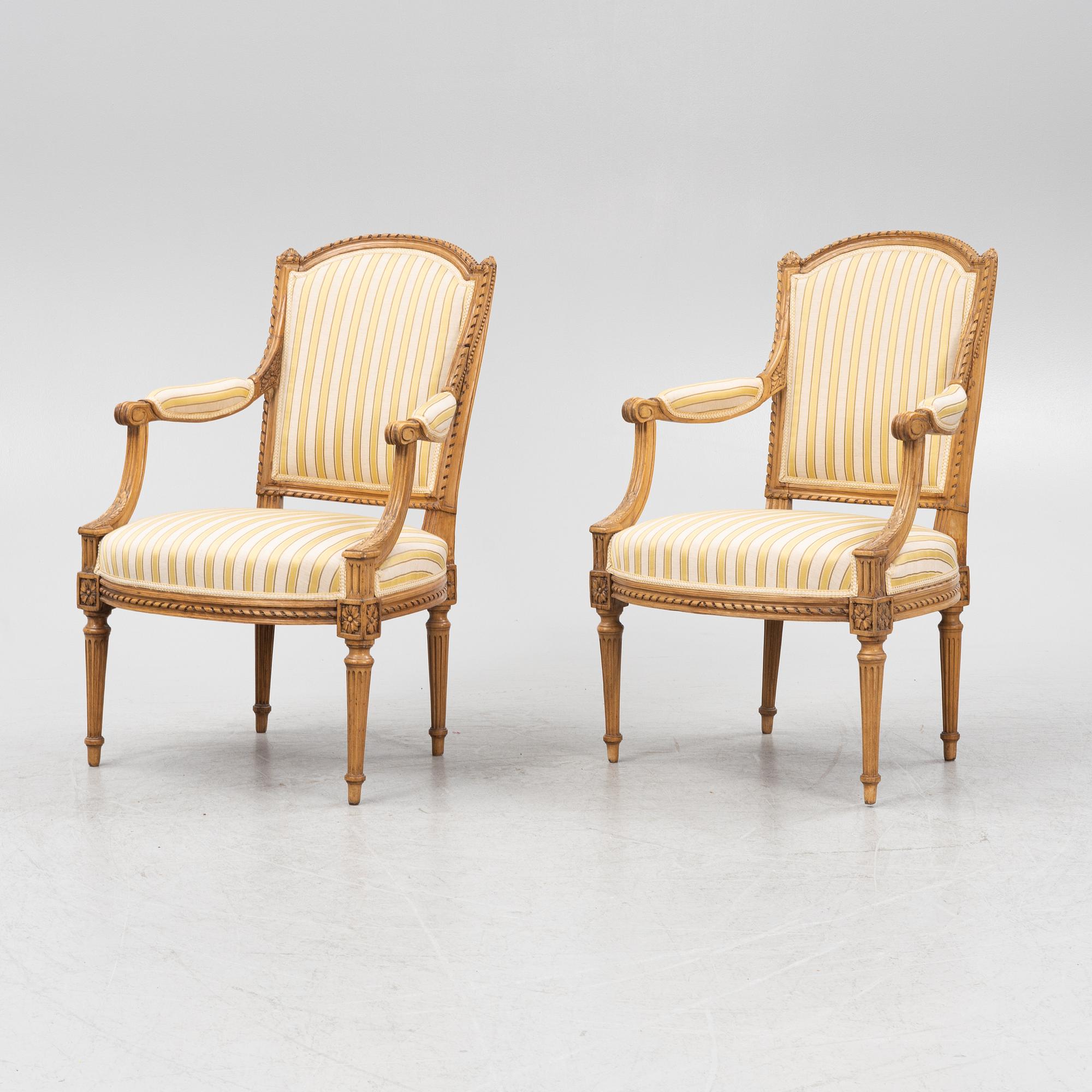A pair of Louis XVI-style chairs, late 19th Century.