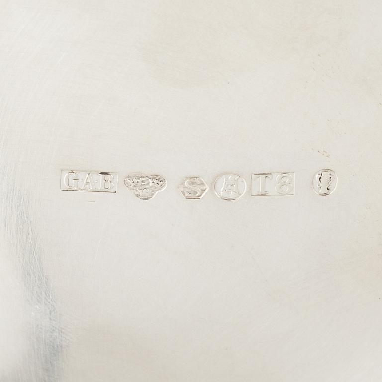 Jacob Ängman, vase, silver, GAB, Stockholm 1945.