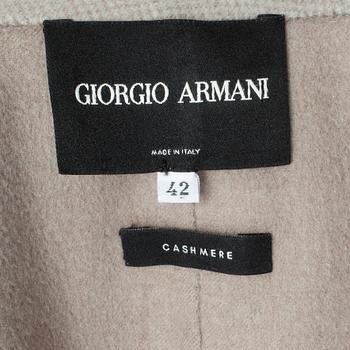 ARMANI, a grey cashmere jacket.