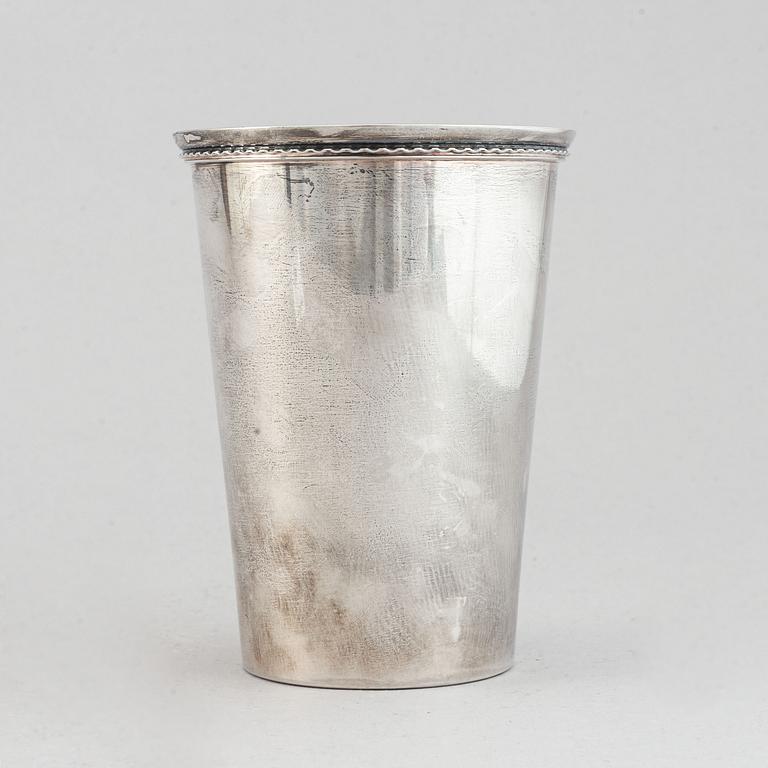 A parcel-gilt silver beaker. Mark of Sven Arne Gillgren, GAB, Stockholm 1973.
