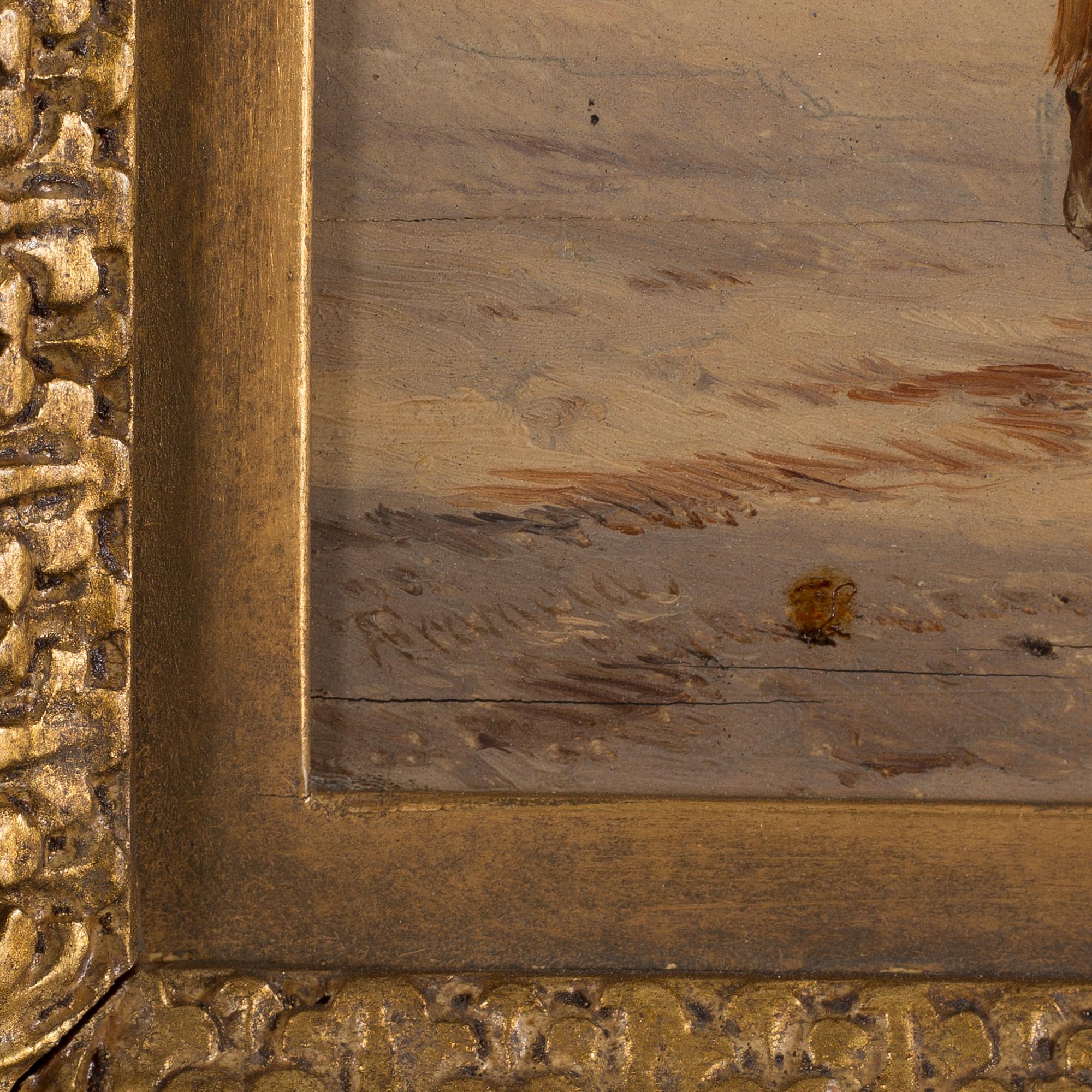 ALEXANDRE THOMAS FRANCIA, olja på pannå, signerad A. Francia.