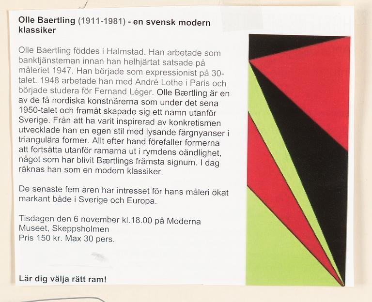 OLLE BAERTLING, silkscreen, signed 52/100.