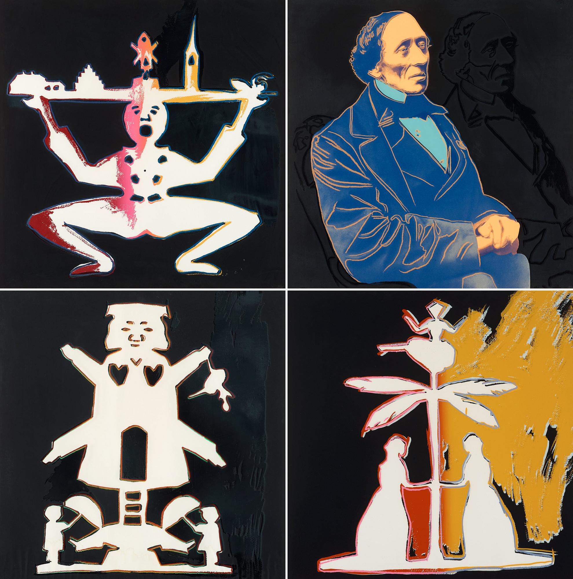 ANDY WARHOL, the complete suite with four silkscreens in colours, 1987,