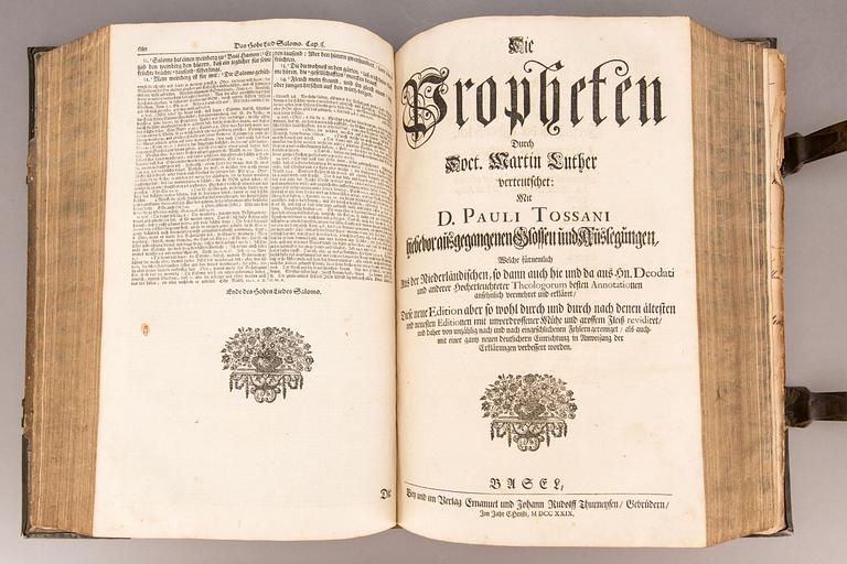 BIBLIA GERMANICA, "Das ist Die ganze Heilige Schrift Alten und Neuen Testaments..." Tryckt hos Johann Detlefffen 1716.