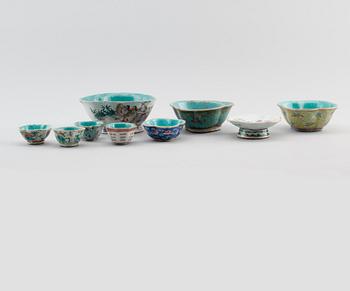 SKÅLAR, 9 st, porslin, Kina, 1800-/1900-tal.