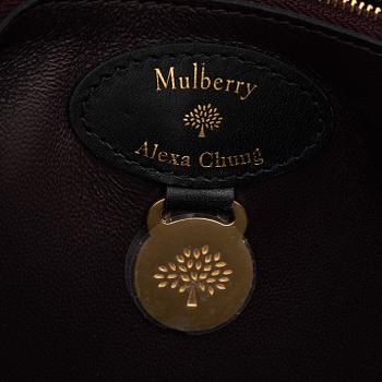 Mulberry x Alexa Chung, a black leather 'Little Guy' handbag.