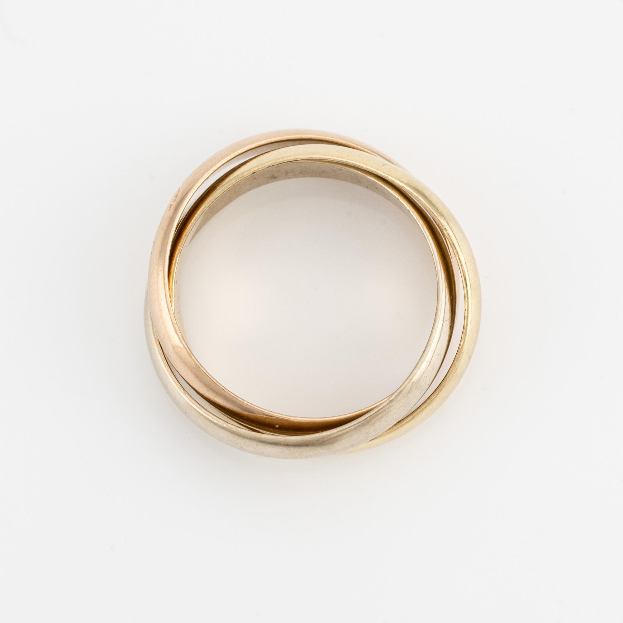 Cartier, ring, "Trinity", 18K gold in three colours.
