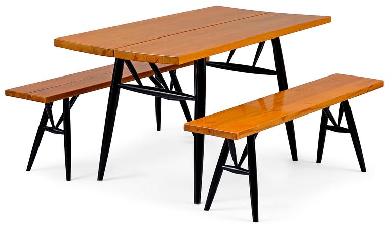 Ilmari Tapiovaara, A SET OF TWO BENCHES AND A TABLE.