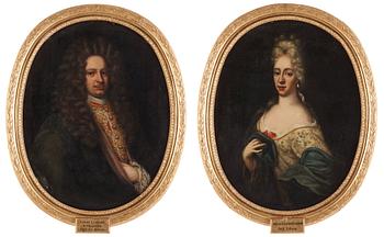 624. Martin Mijtens d.ä Attributed to, "Johan Linroth" (1653-1720) & "Juliana Elisabeth Linroth" (née Ertman) (1675-1745).