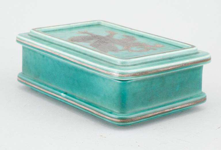 A stoneware box by Wilhelm Kåge for Gustavsberg, 20th century.