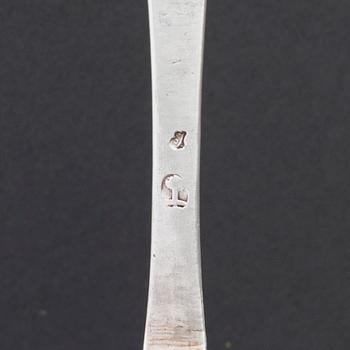 An 18th century silver spoon, unidentified marks.