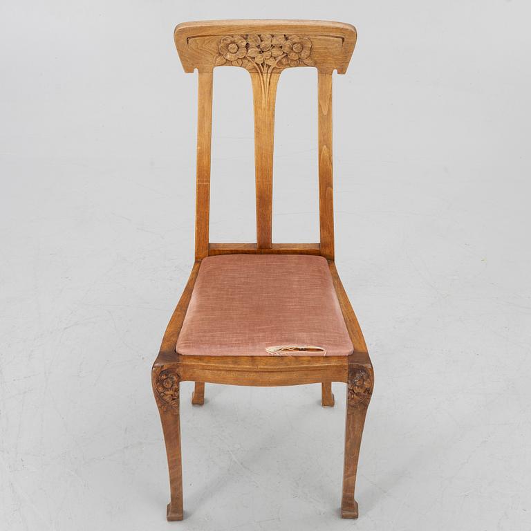 An Art Nouveau desk and chair, early 20th century.