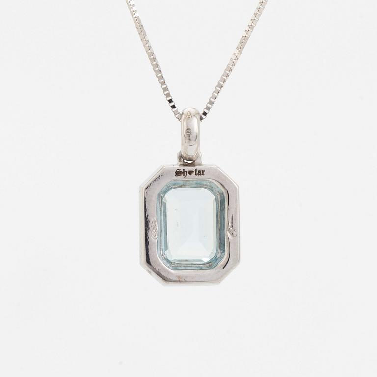 Collier med akvamarin och diamanter.