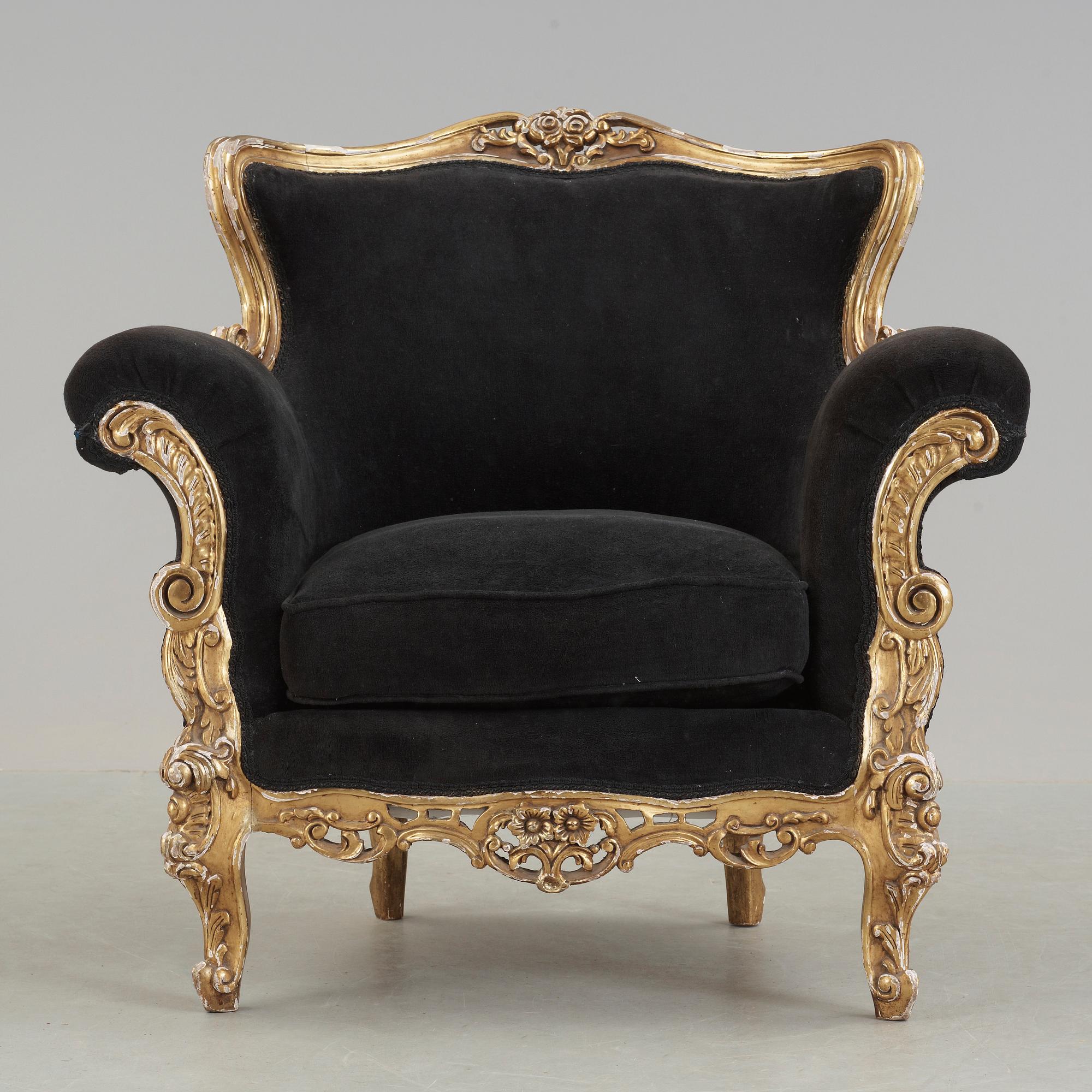 FÅTÖLJ, nyrokoko, 1800-talets slut.