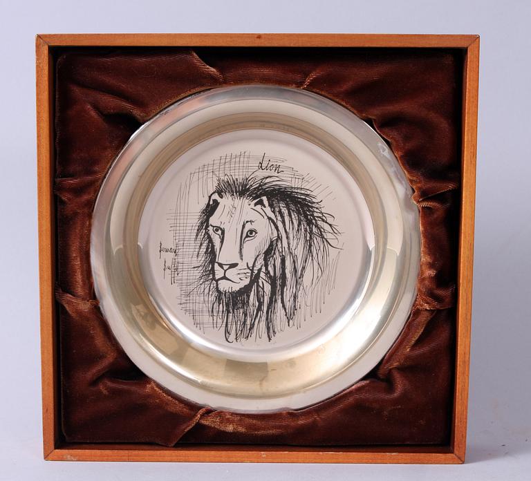 TALLRIK, sterling silver, märkt M 123, Bernard Buffet, 1976.