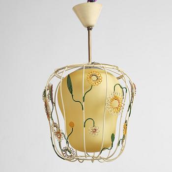 Ulla & Gunnar Eklöf, attributed to, a pair of Swedish Modern ceiling lamps, Corona Belysningskultur, Stockholm, 1940s.