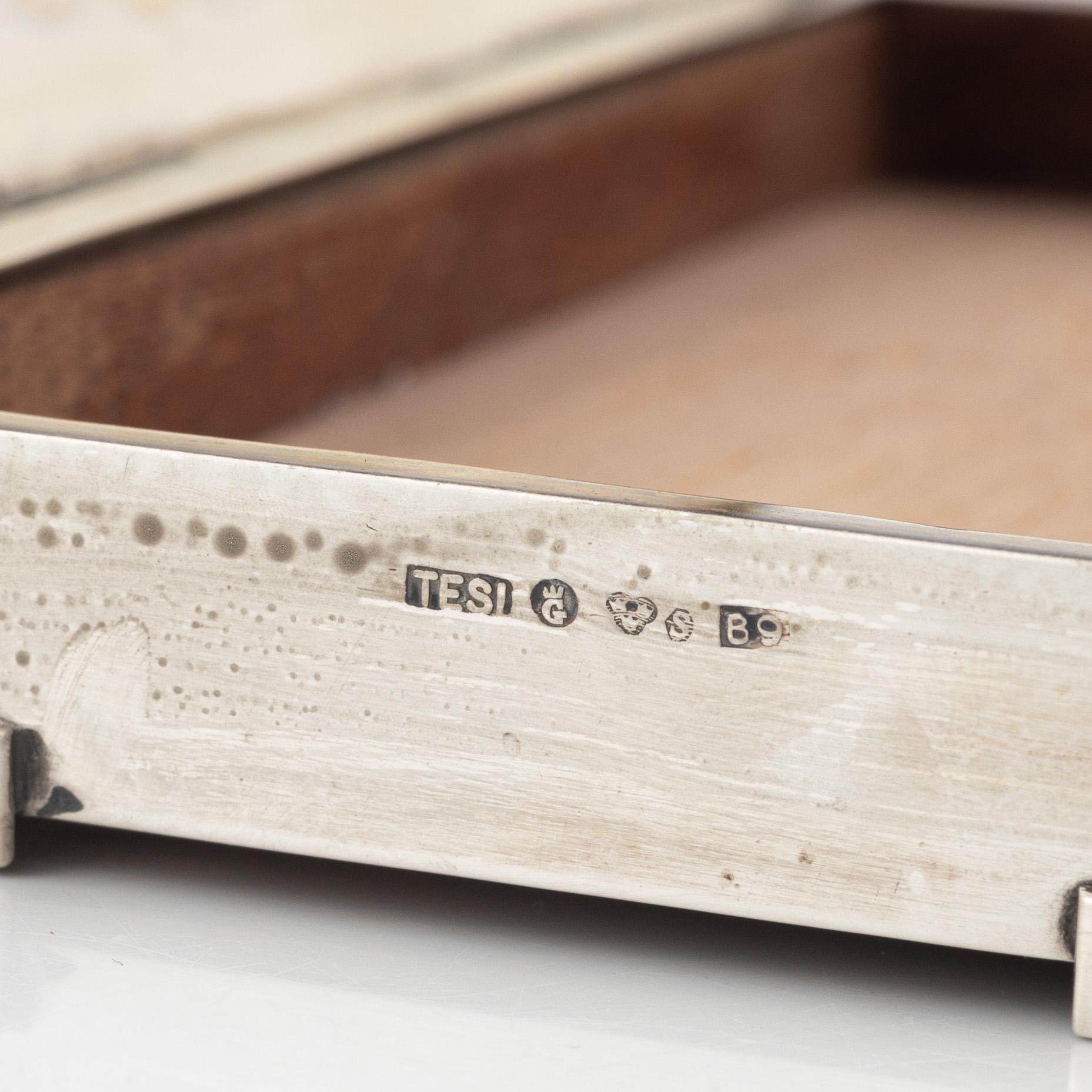 Cigarrettskrin, silver, TESI, Göteborg, 1952.