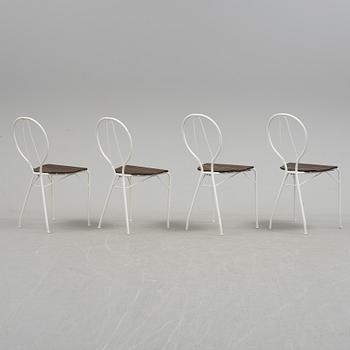 TORE AHLSÉN, trädgårdsstolar, 4 st, "Pia", Gärsnäs, 1950-tal.