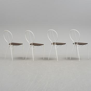 Four "Pia" garden chairs designed by Tore Ahlsén for Gärsnäs, 1950s.