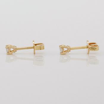 ÖRHÄNGEN, 1 par, 18K guld och diamanter tot ca 0.28 ct.