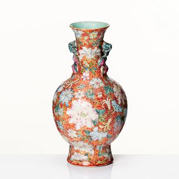 A Chinese vase, Republic with Qianlong mark.