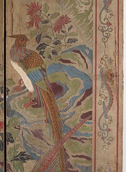 A four panel lacquer screen, Qing dynasty.