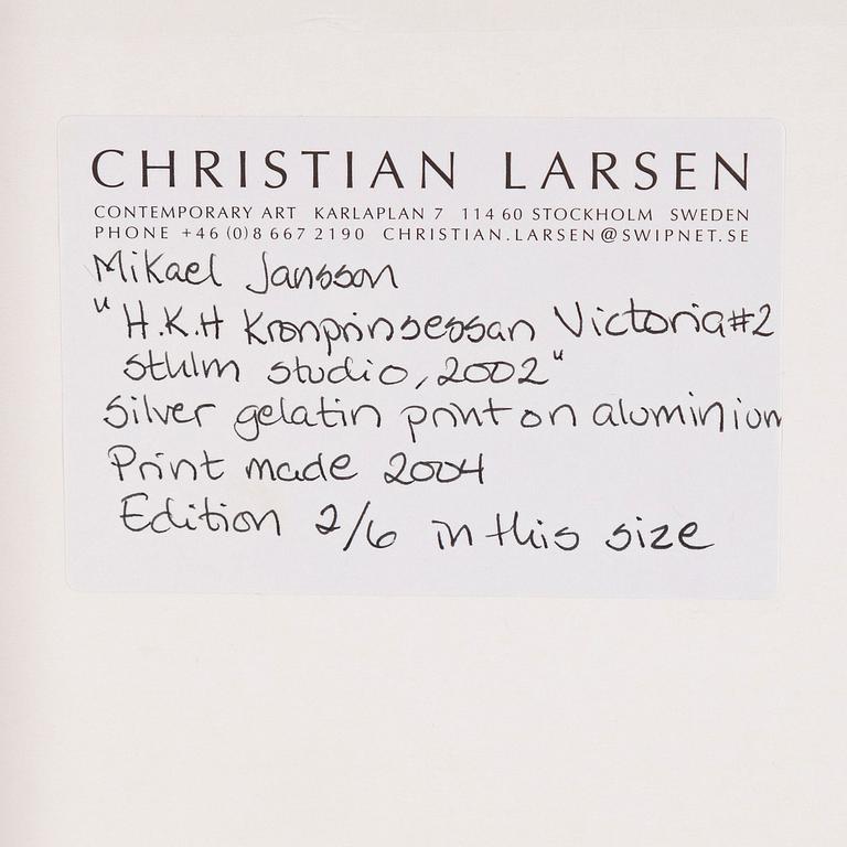 Mikael Jansson, "H.K.H Kronprinsessan Victoria #2, Stockholm Studio, 2002".