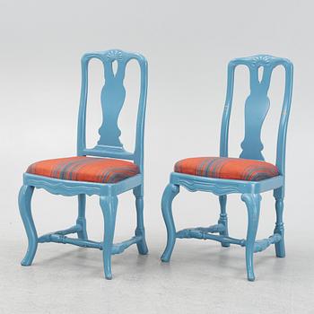 Five matched late Baroque chairs, 18th Century.