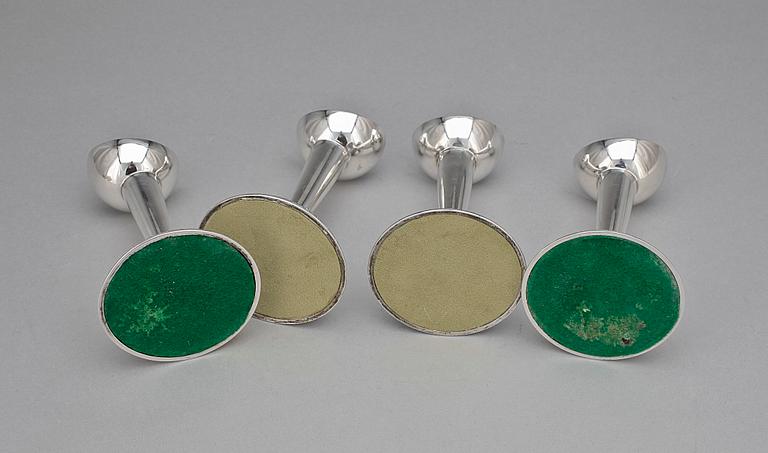 LJUSSTAKAR, 2 par, silver, GAB, Stockholm 1964.