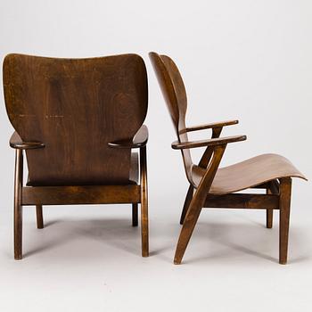 Ilmari Tapiovaara, A pair of 1950s 'Domus' armchairs for Keravan Puuteollisuus. Finland.