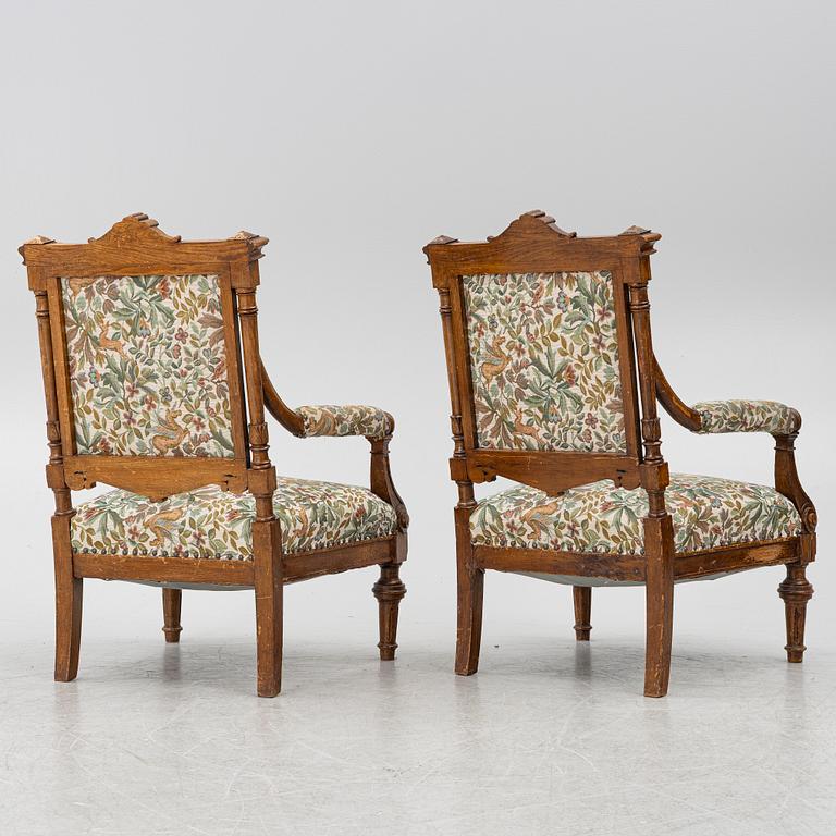 A pair of armchairs, circa 1900.