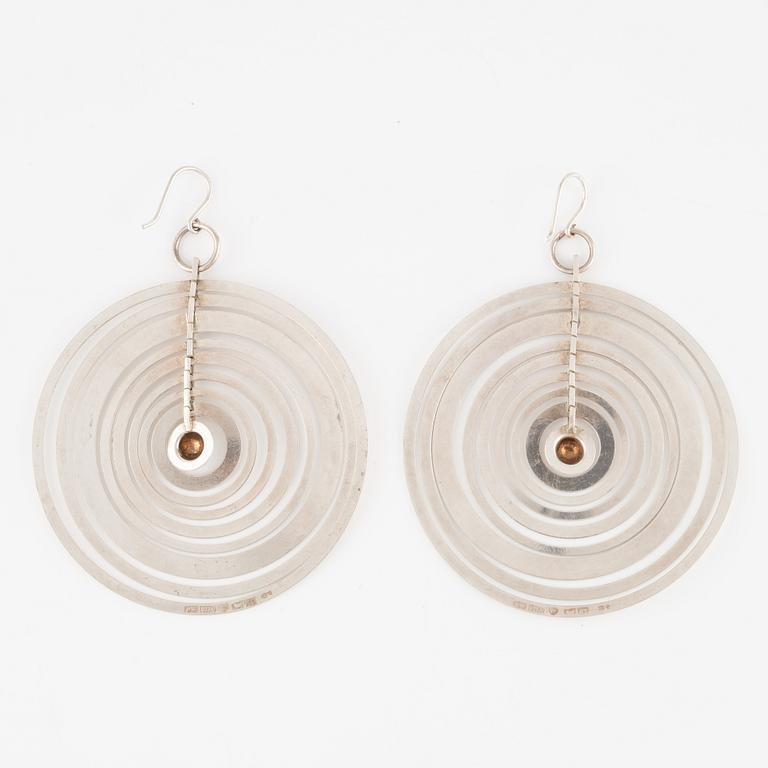 Tapio Wirkkala, a pair of earrings, "Moon", silver.