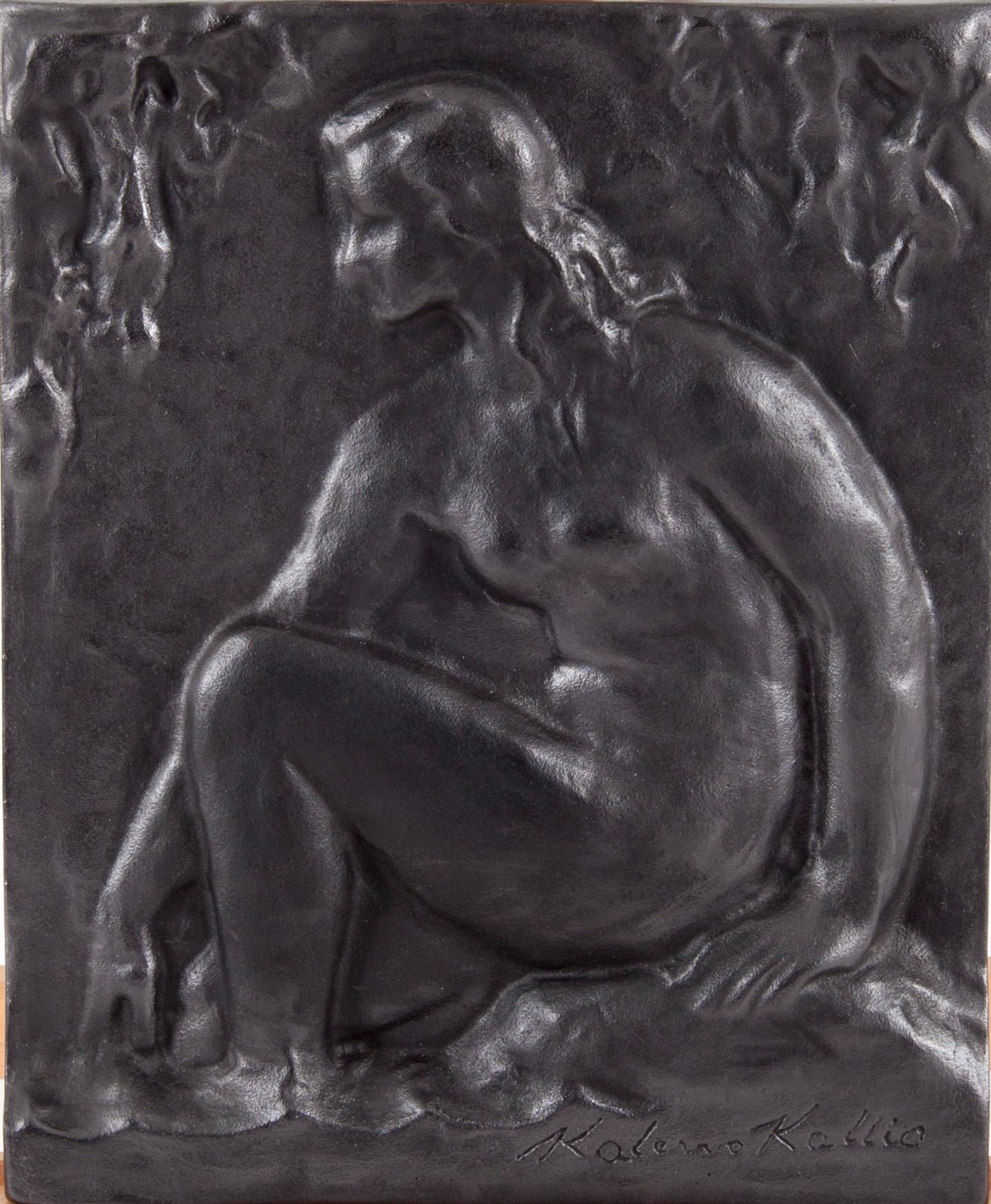 KALERVO KALLIO, relief, signerad, tillverkad på Högfors, 1900-talets mitt.