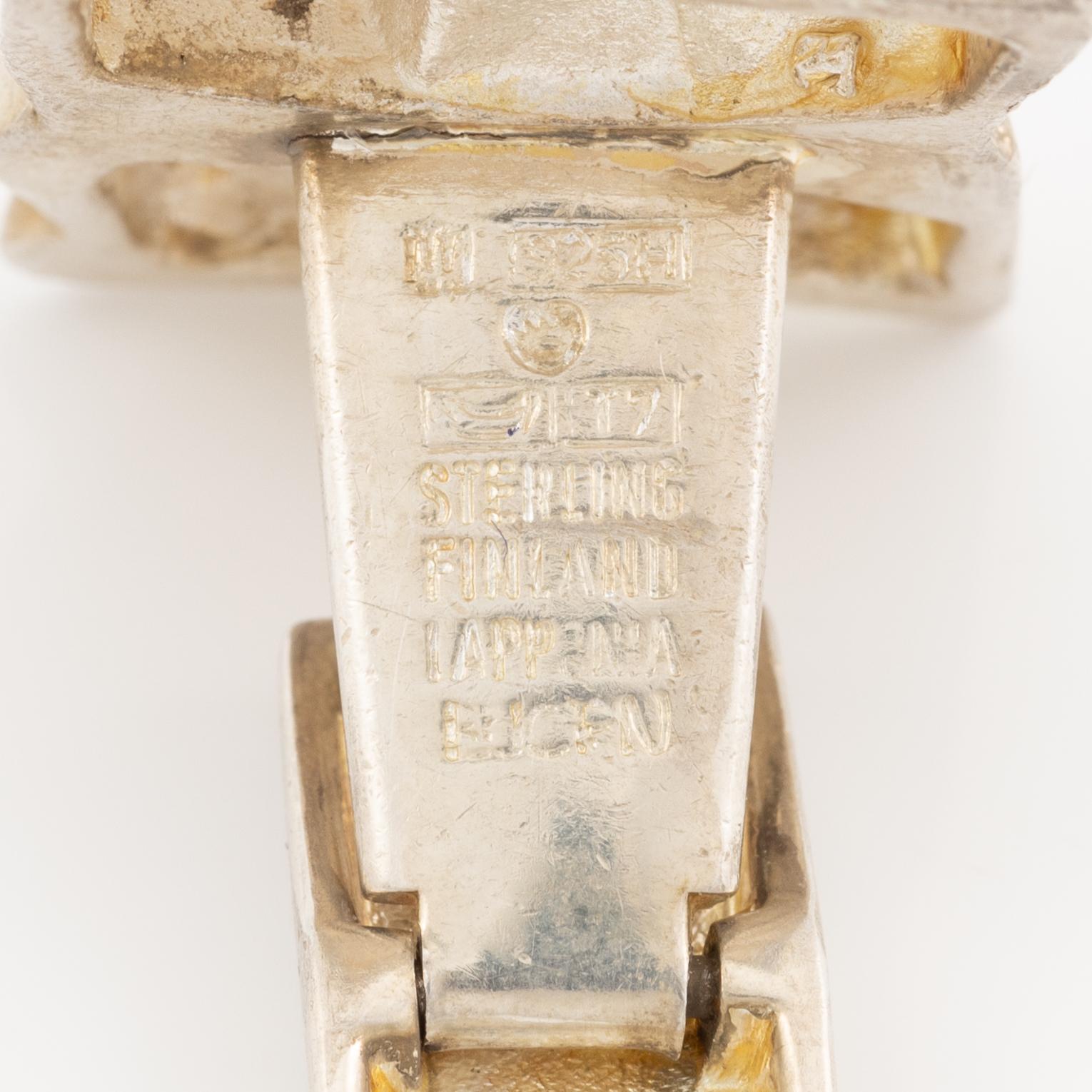 Björn Weckström, manschettknappar, silver. Lapponia 1972.