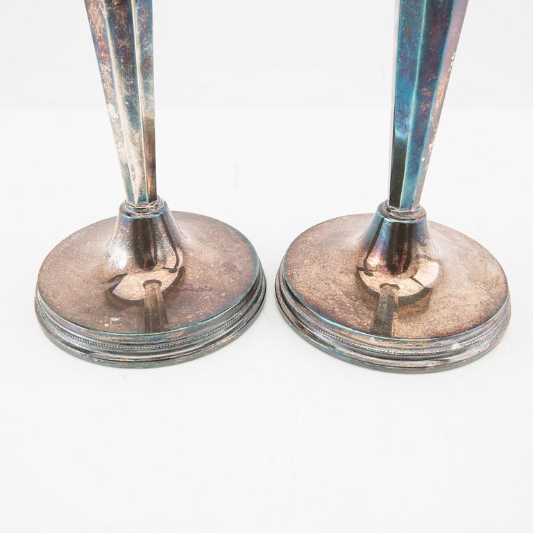 Pair of silver candlesticks MGAB Uppsala 1969.