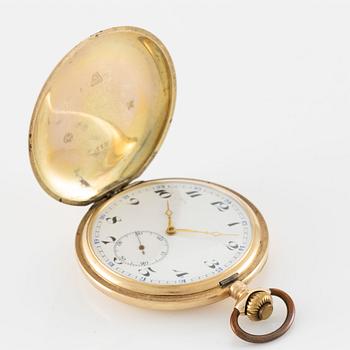 Fickur, savonett, 14K guld, 56 mm.