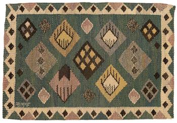 Märta Måås-Fjetterström, a textile, "Knoppen", flat weave, ca 50 x 34 cm, signed AB MMF.