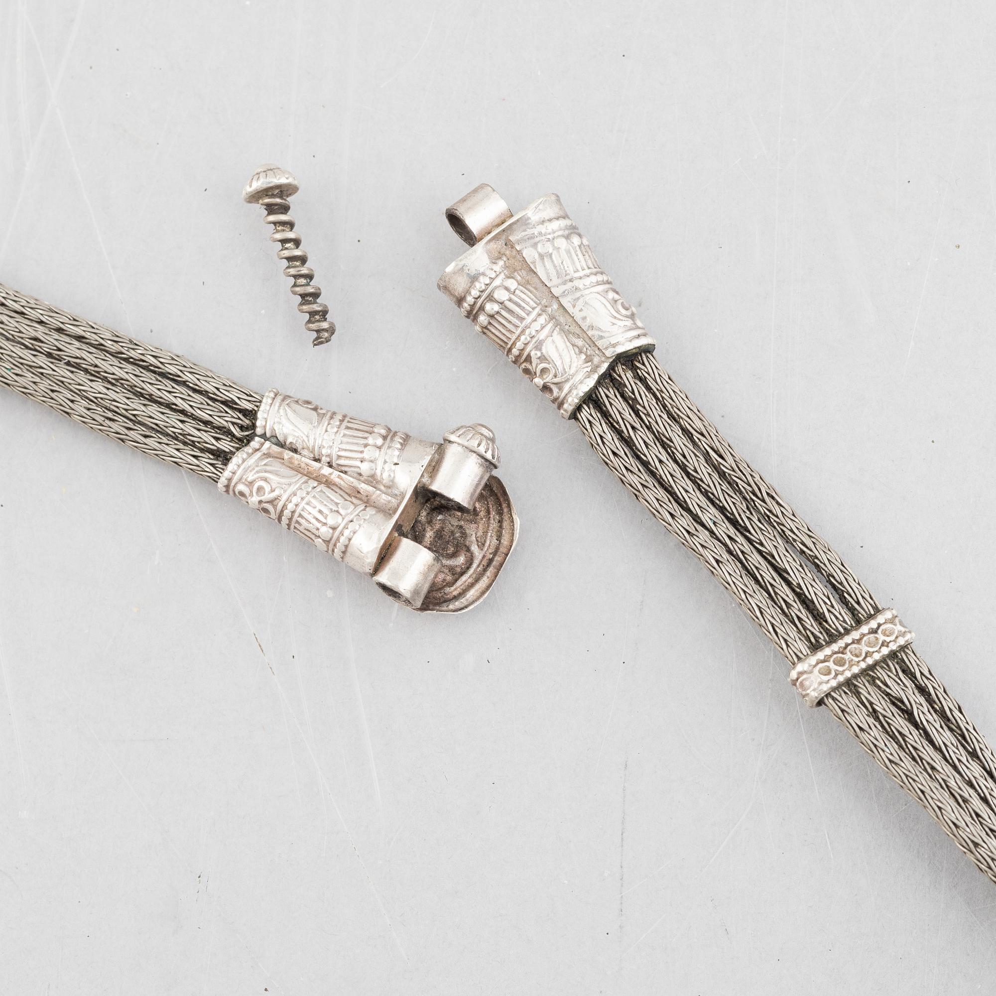 Belt, silver, without silver marks, probably Russia/Orient, around the year 1900.